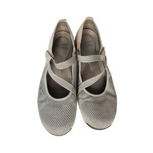Dansko Haven Mary Jane Velcro Closure Mesh Gray Cream Suede Upper Women's Sze 41
